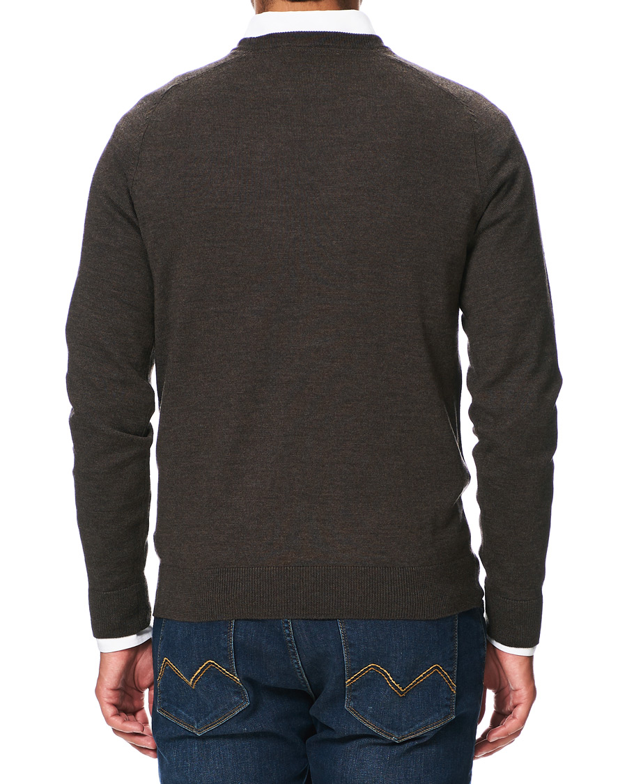 Homme | Pulls Et Tricots | Morris | Merino Crew Neck Dark Brown XXL