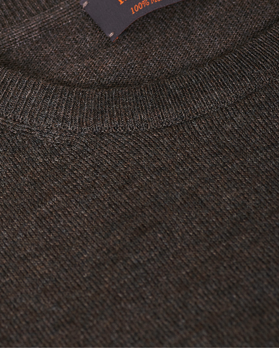 Homme | Pulls Et Tricots | Morris | Merino Crew Neck Dark Brown XXL