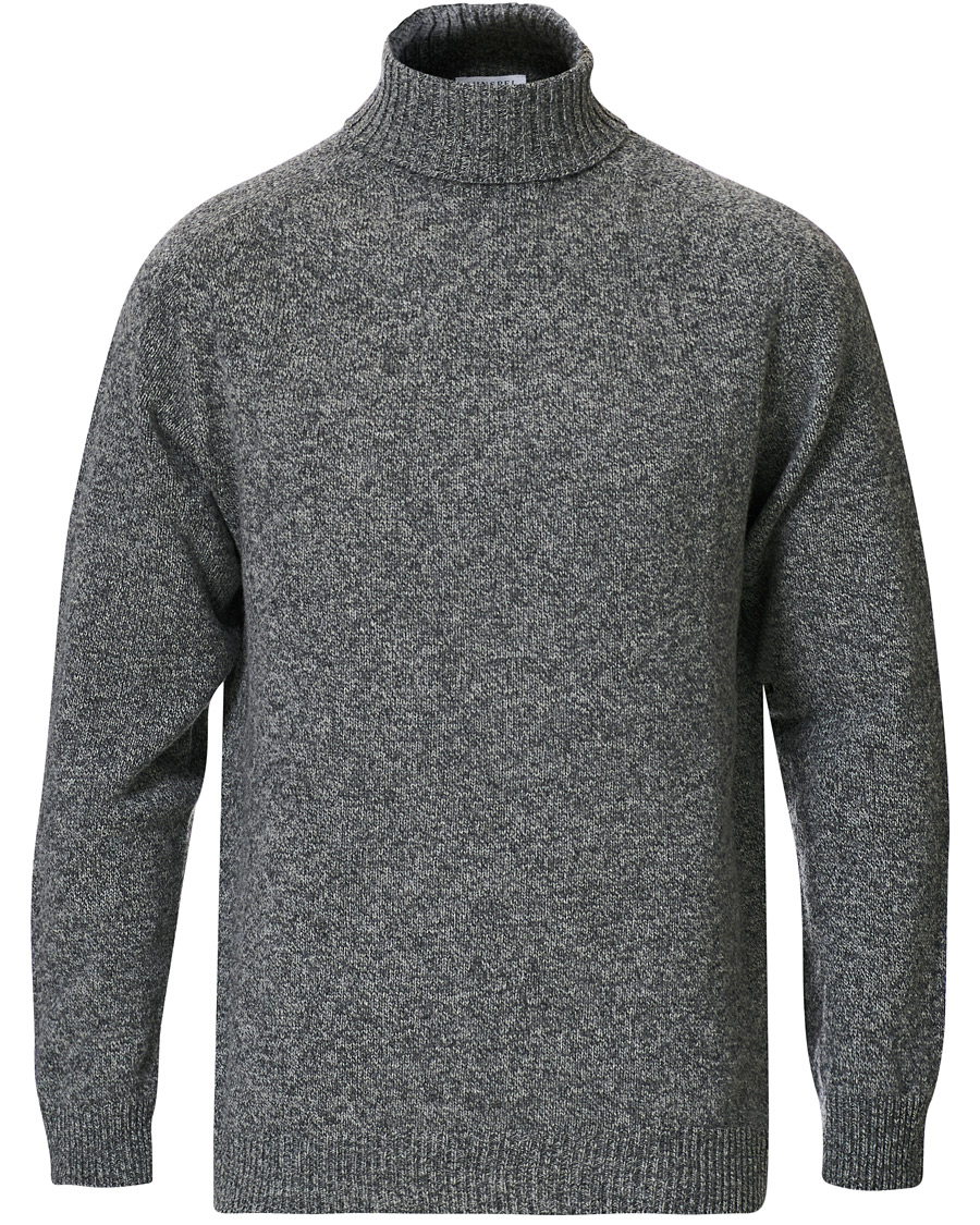 Homme | Pulls Et Tricots | Sunspel | Roll Neck Wool Sweater Mid Grey Melange