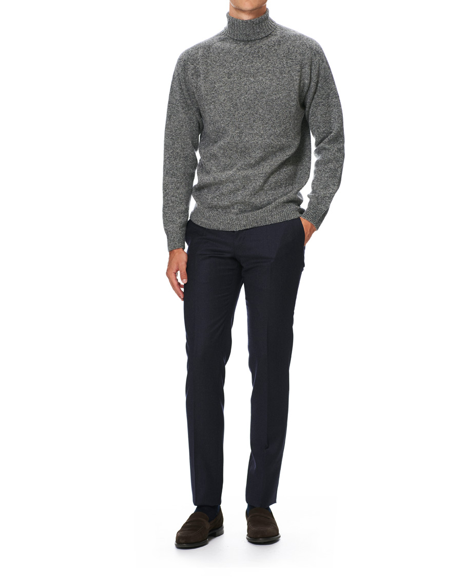 Homme | Pulls Et Tricots | Sunspel | Roll Neck Wool Sweater Mid Grey Melange