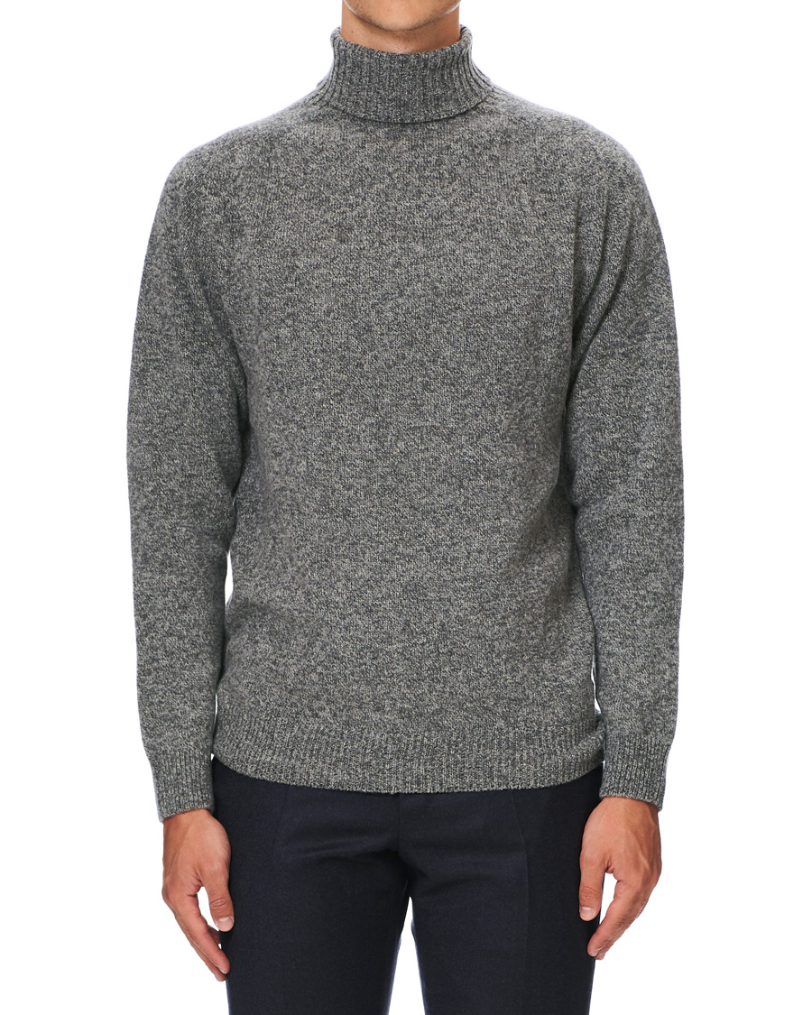 Homme | Pulls Et Tricots | Sunspel | Roll Neck Wool Sweater Mid Grey Melange
