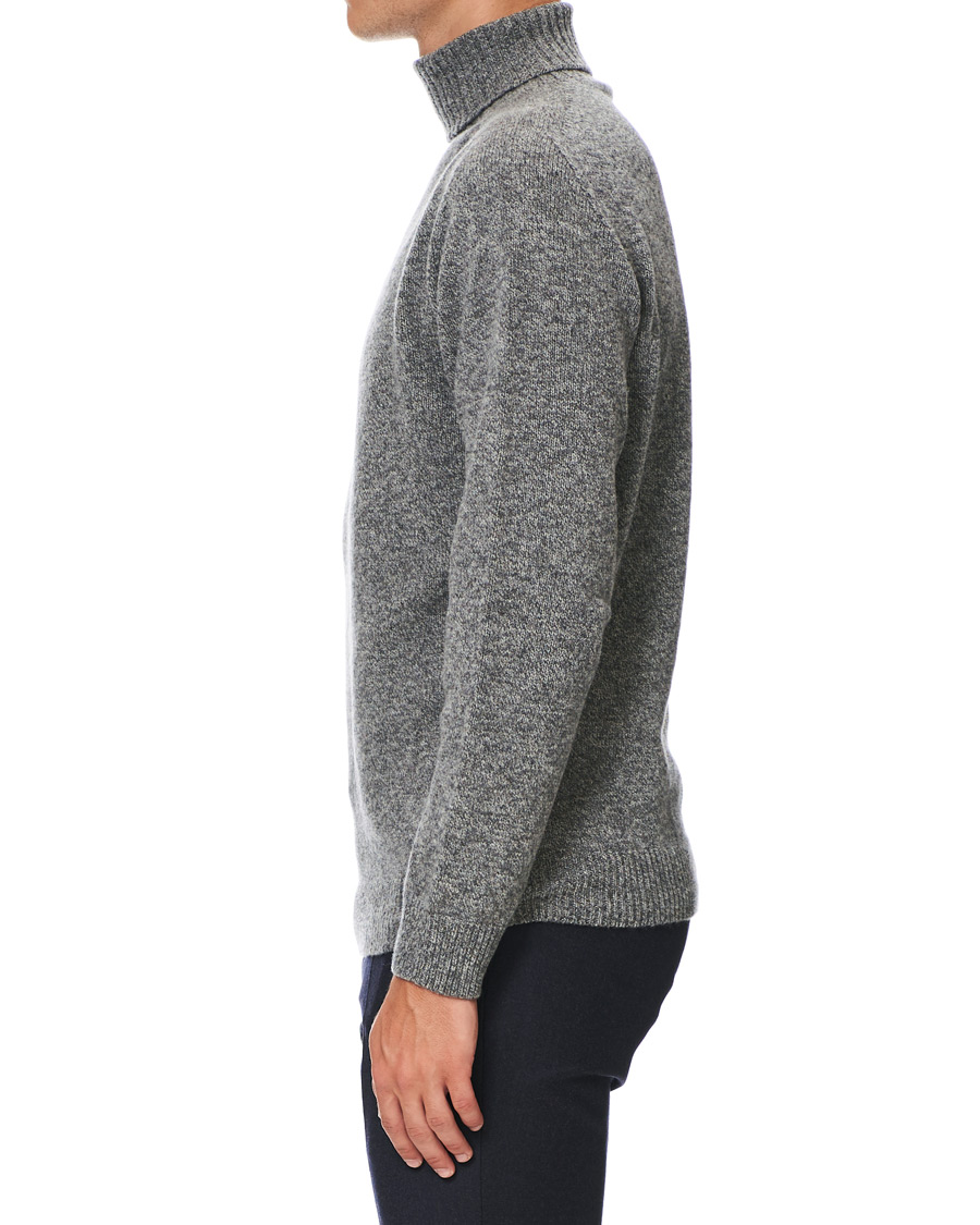 Homme | Pulls Et Tricots | Sunspel | Roll Neck Wool Sweater Mid Grey Melange