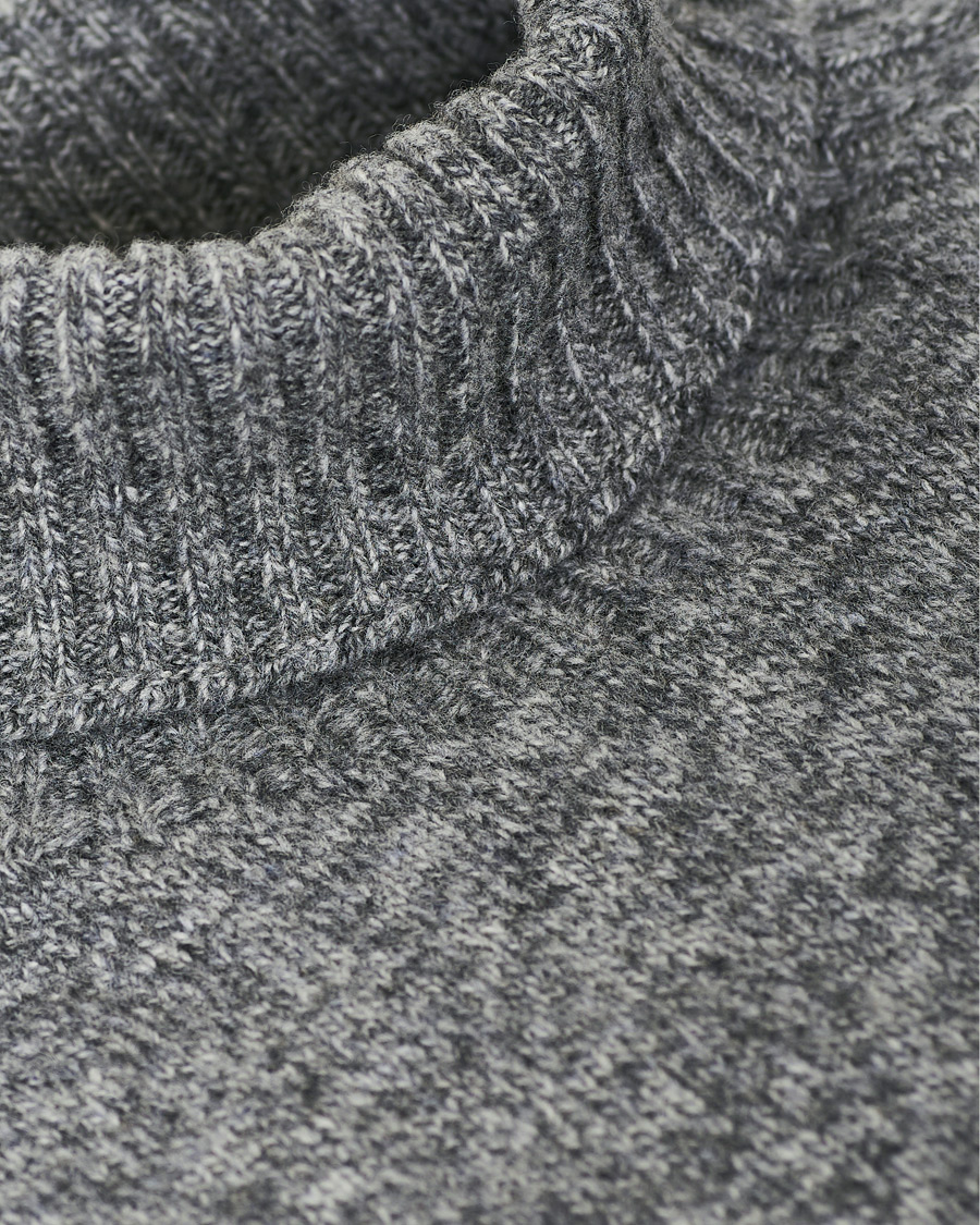 Homme | Pulls Et Tricots | Sunspel | Roll Neck Wool Sweater Mid Grey Melange