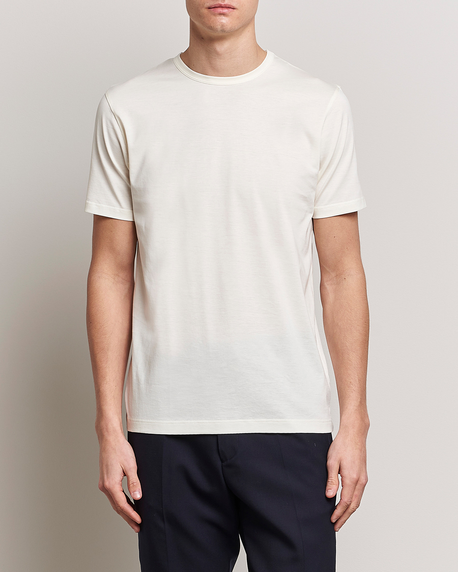 Homme | T-shirts | Sunspel | Crew Neck Cotton Tee Archive White