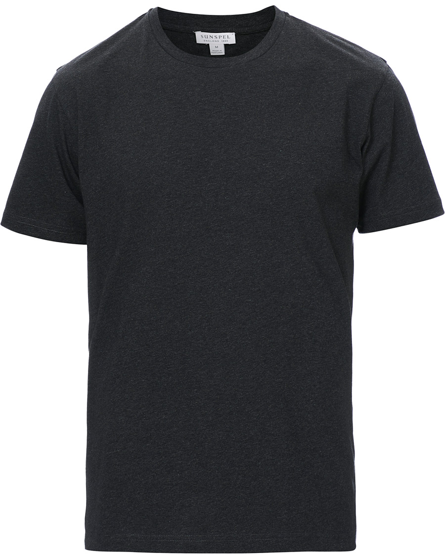 Heren | T-shirts | Sunspel | Riviera Organic Tee Charcoal Melange