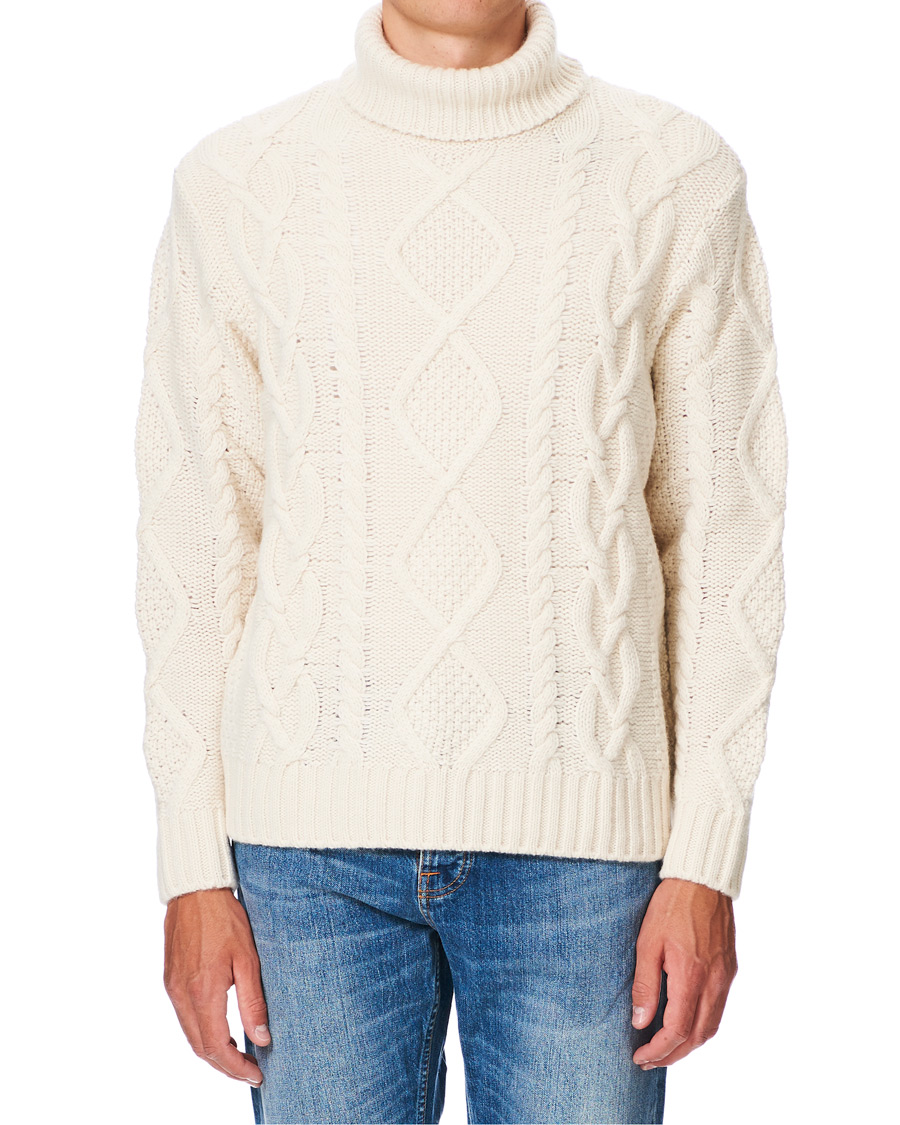 Homme | Pulls Et Tricots | Nudie Jeans | Didrik Braided Rollneck Dusty White