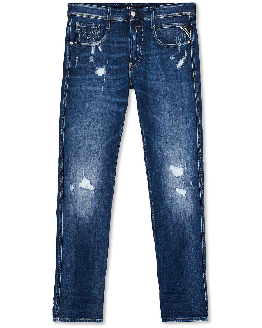 Homme | Jeans | Replay | Anbass Superstretch Destroyed Jeans Blue