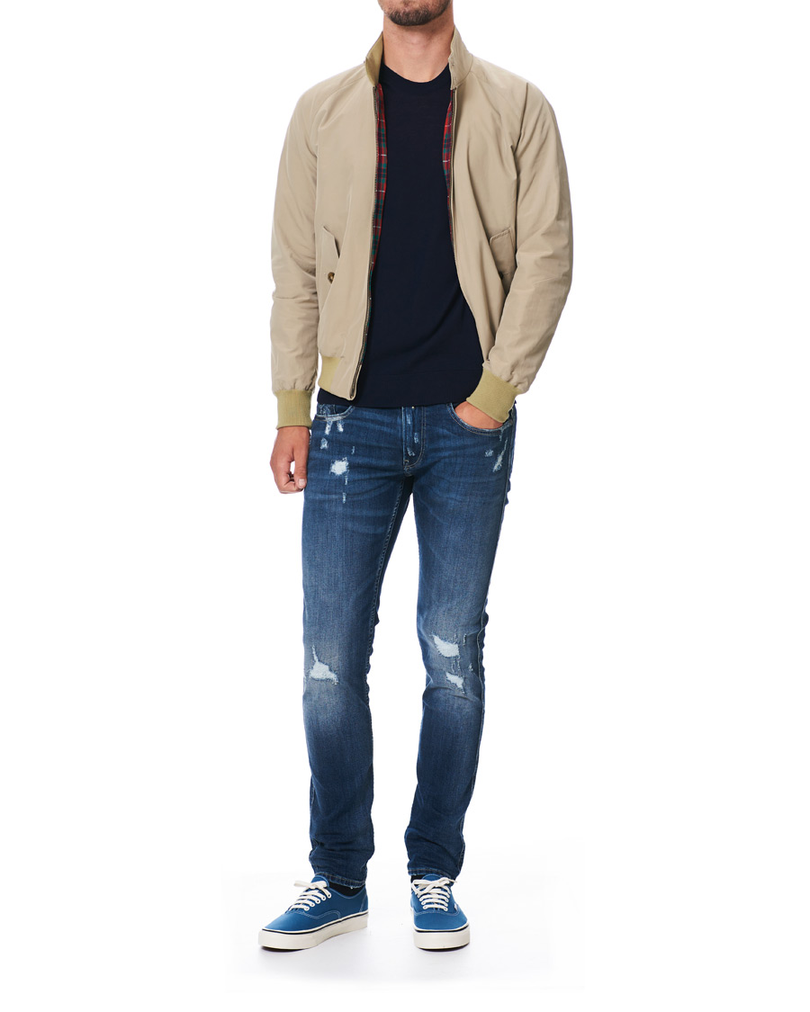 Homme | Jeans | Replay | Anbass Superstretch Destroyed Jeans Blue