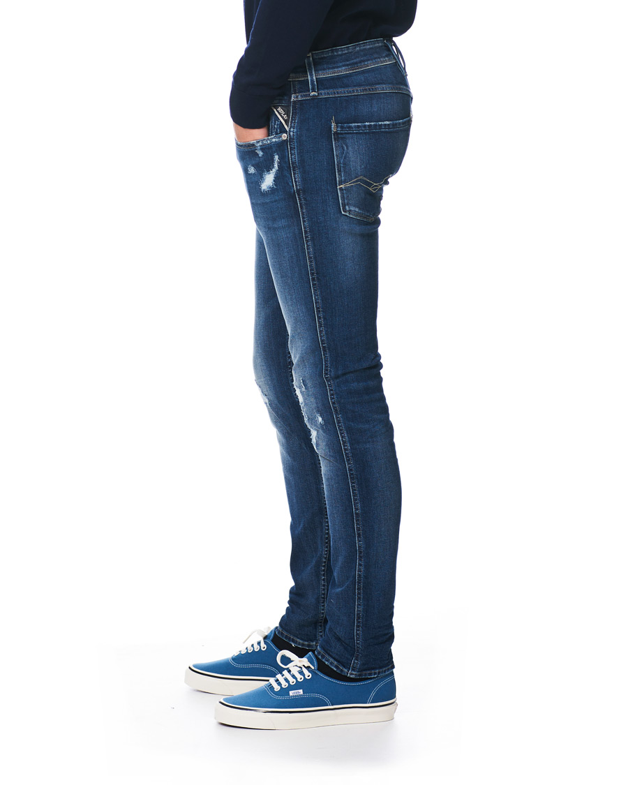Homme | Jeans | Replay | Anbass Superstretch Destroyed Jeans Blue