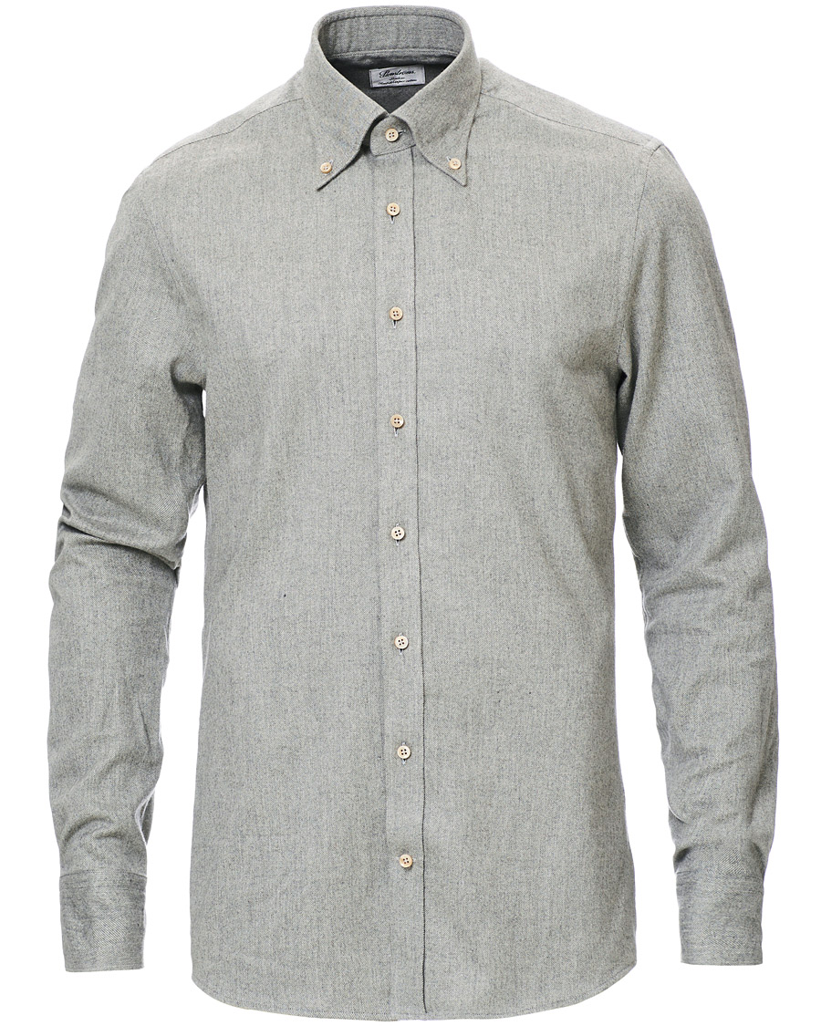 Homme | Chemises | Stenströms | Slimline Flannel Shirt Grey