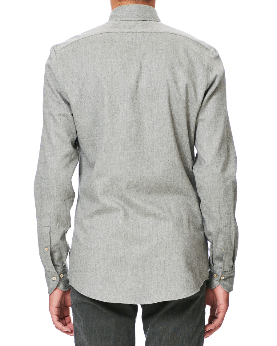 Homme | Chemises | Stenströms | Slimline Flannel Shirt Grey