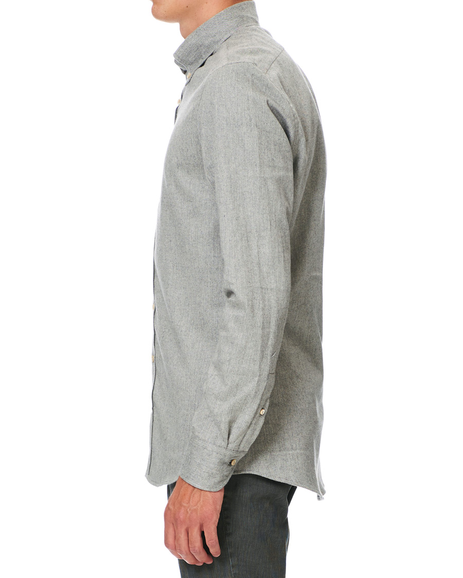 Homme | Chemises | Stenströms | Slimline Flannel Shirt Grey