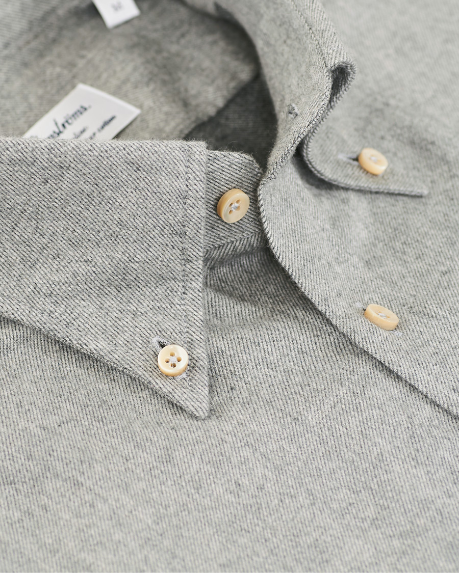 Homme | Chemises | Stenströms | Slimline Flannel Shirt Grey