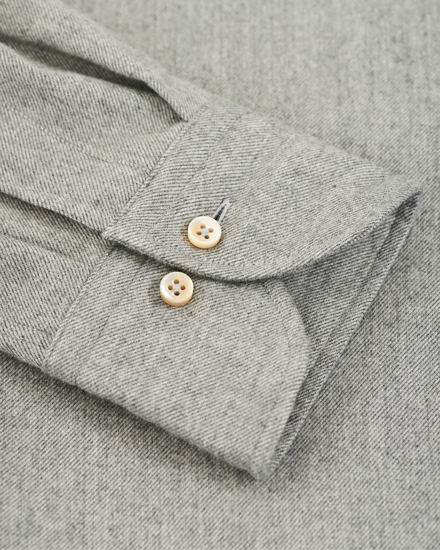 Homme | Chemises | Stenströms | Slimline Flannel Shirt Grey