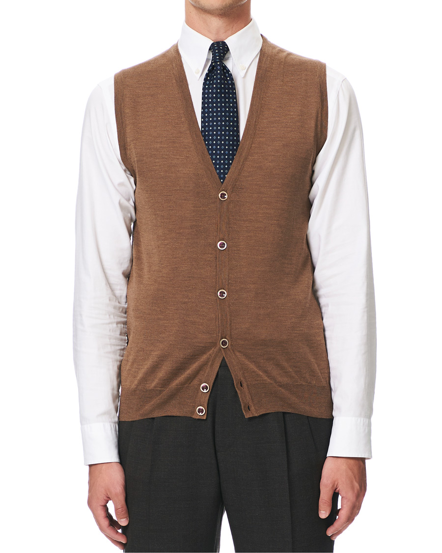 Homme | Pulls Et Tricots | Stenströms | Merino Slipover Camel