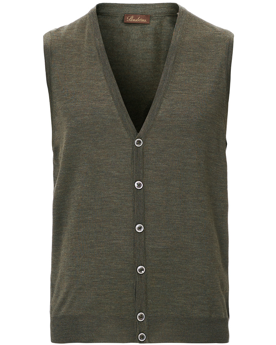 Homme | Pulls Et Tricots | Stenströms | Merino Slipover Green