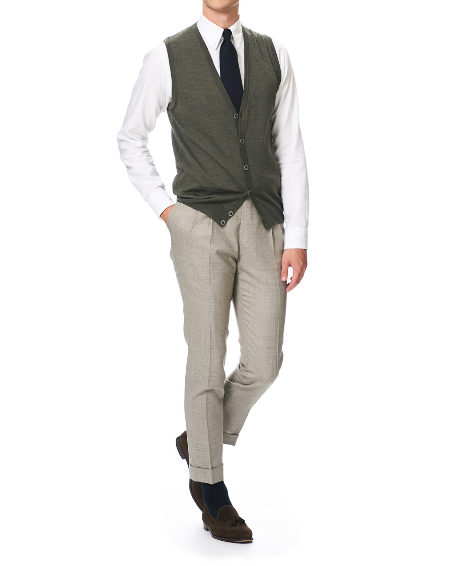 Homme | Pulls Et Tricots | Stenströms | Merino Slipover Green