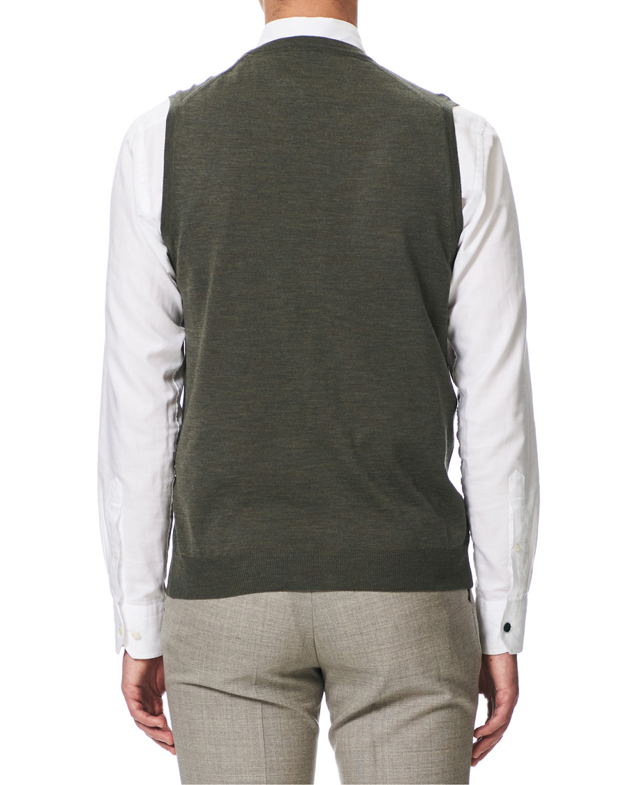 Homme | Pulls Et Tricots | Stenströms | Merino Slipover Green