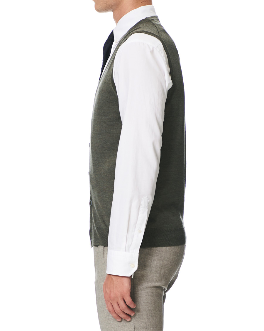 Homme | Pulls Et Tricots | Stenströms | Merino Slipover Green