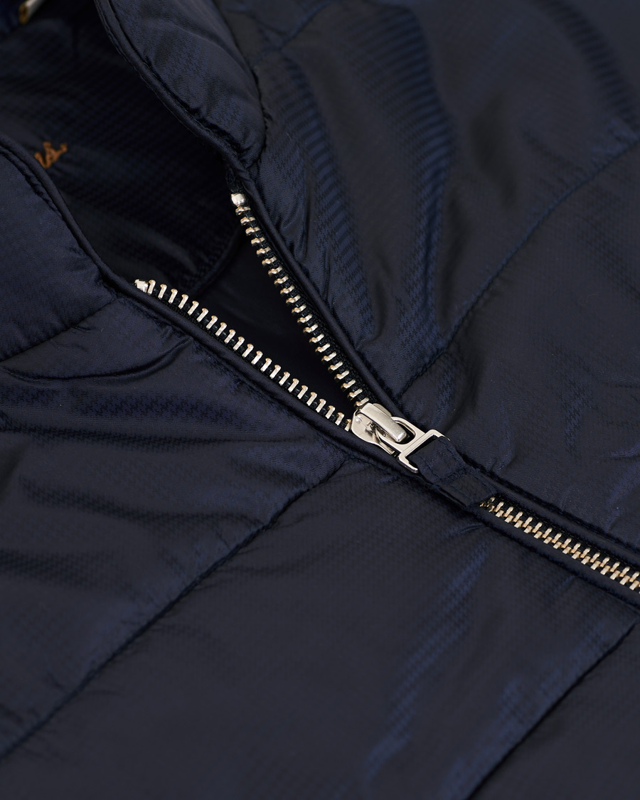 Homme | Manteaux Et Vestes | Stenströms | Quilted Houndstooth Vest Navy