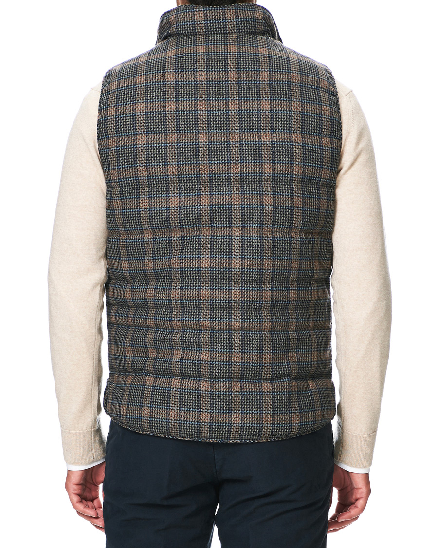 Heren | Jassen | Stenströms | Quilted Check Wool Vest Navy