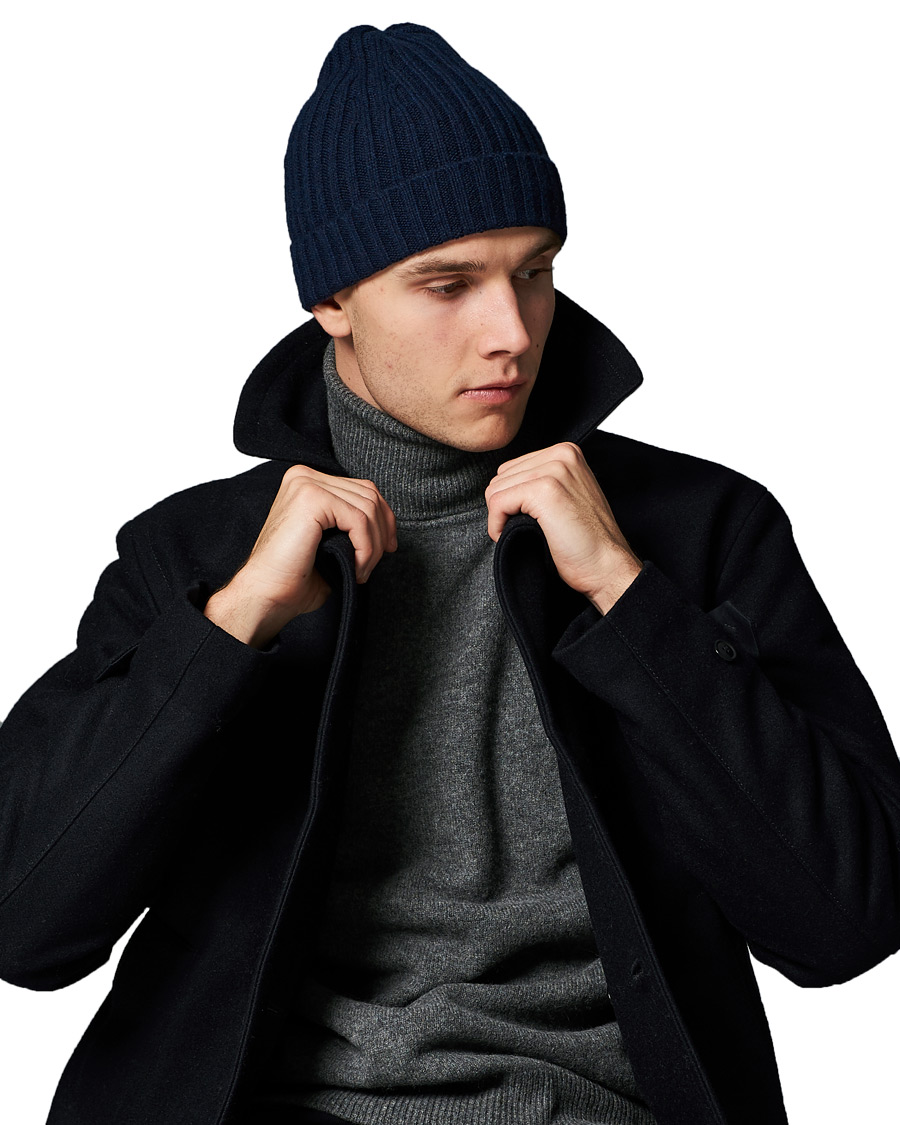 Homme | Stenströms Ribbed Cashmere Hat Navy | Stenströms | Ribbed Cashmere Hat Navy