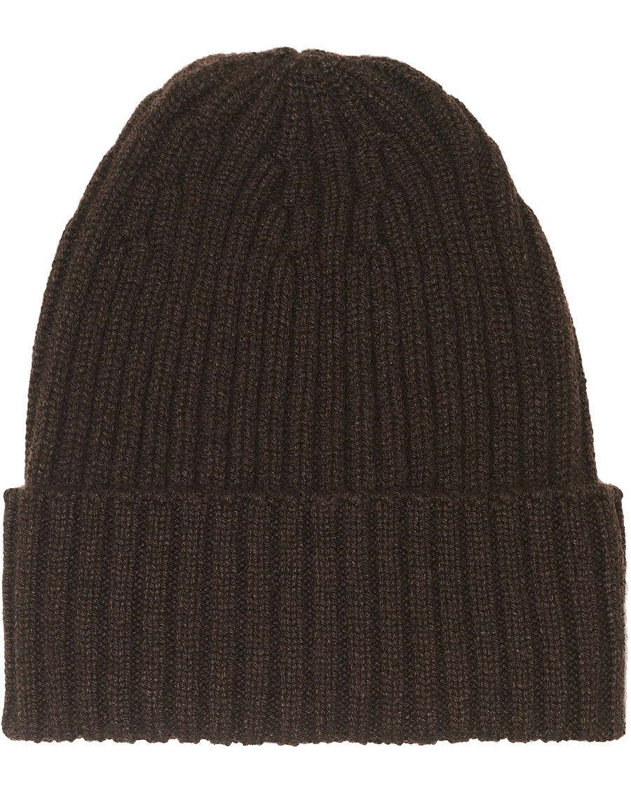 Homme | Piacenza Cashmere Ribbed Cashmere Beanie Dark Brown | Piacenza Cashmere | Ribbed Cashmere Beanie Dark Brown