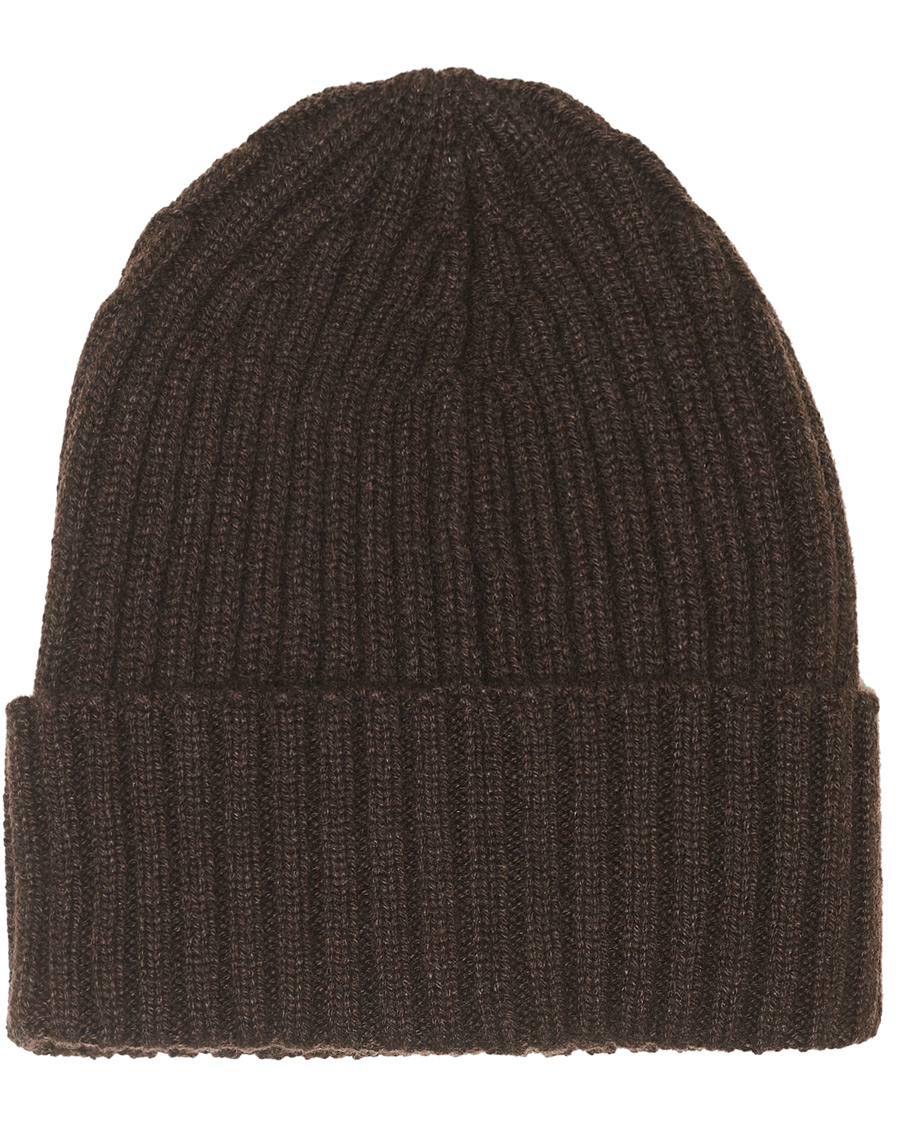 Homme | Piacenza Cashmere Ribbed Cashmere Beanie Dark Brown | Piacenza Cashmere | Ribbed Cashmere Beanie Dark Brown