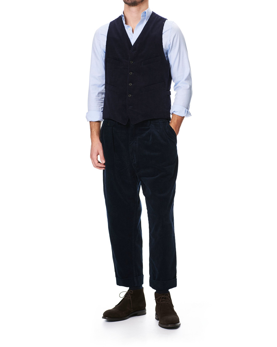 Homme | Manteaux Et Vestes | BEAMS PLUS | Corduroy Vest Dark Blue