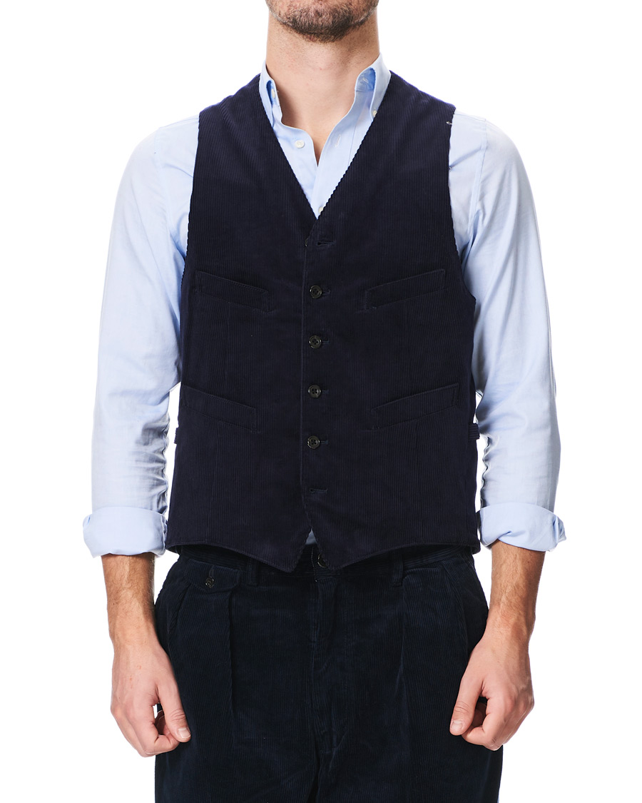 Homme | Manteaux Et Vestes | BEAMS PLUS | Corduroy Vest Dark Blue