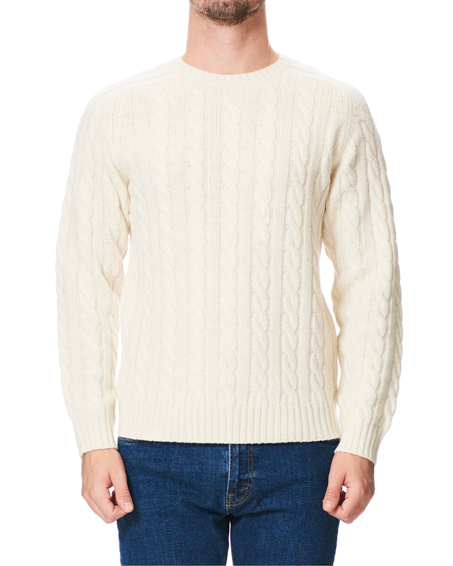 Homme | Pulls Et Tricots | BEAMS PLUS | Crew Neck Cable Sweater White