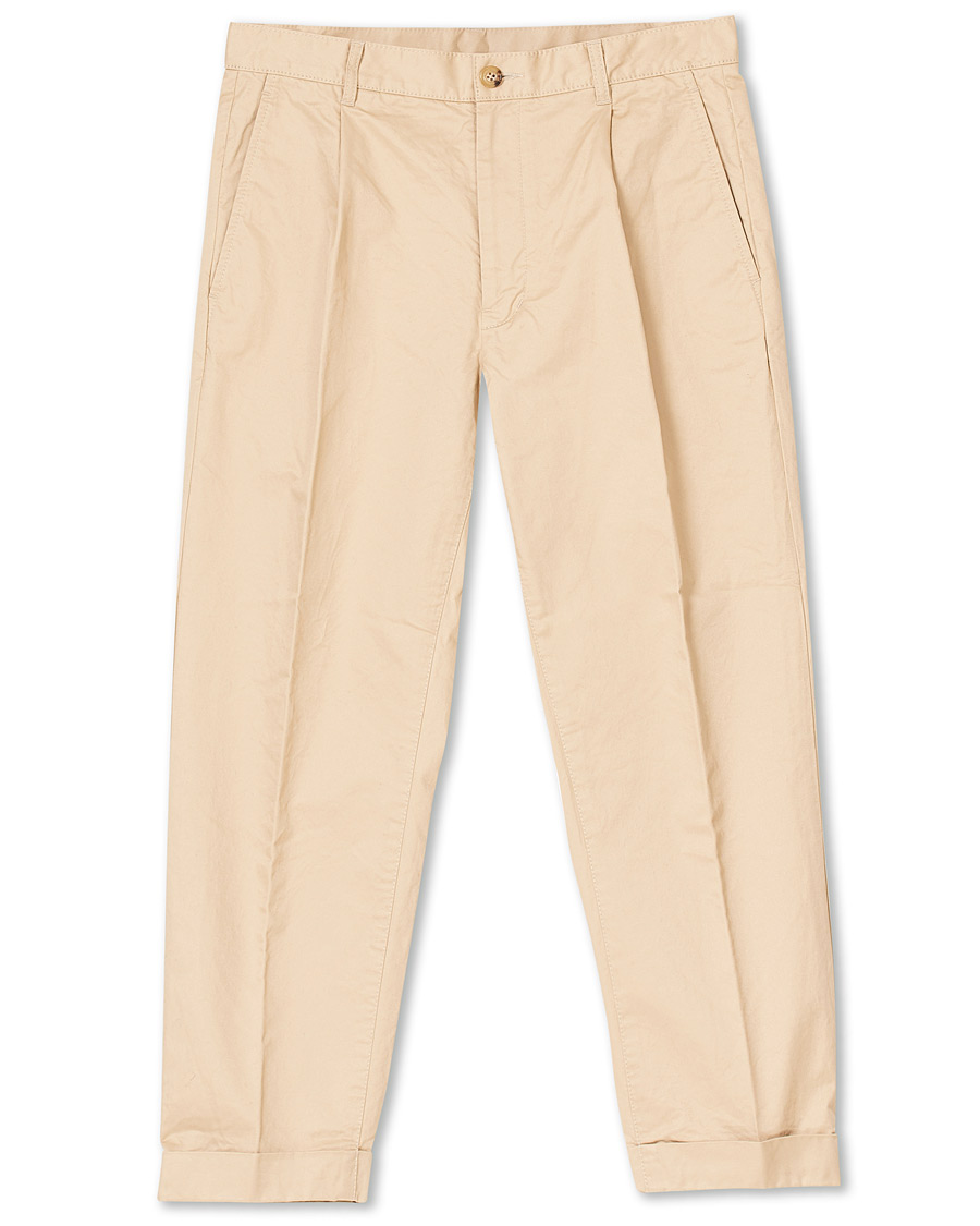 Homme | Pantalons | BEAMS PLUS | Slim Fit Pleated Chinos Beige