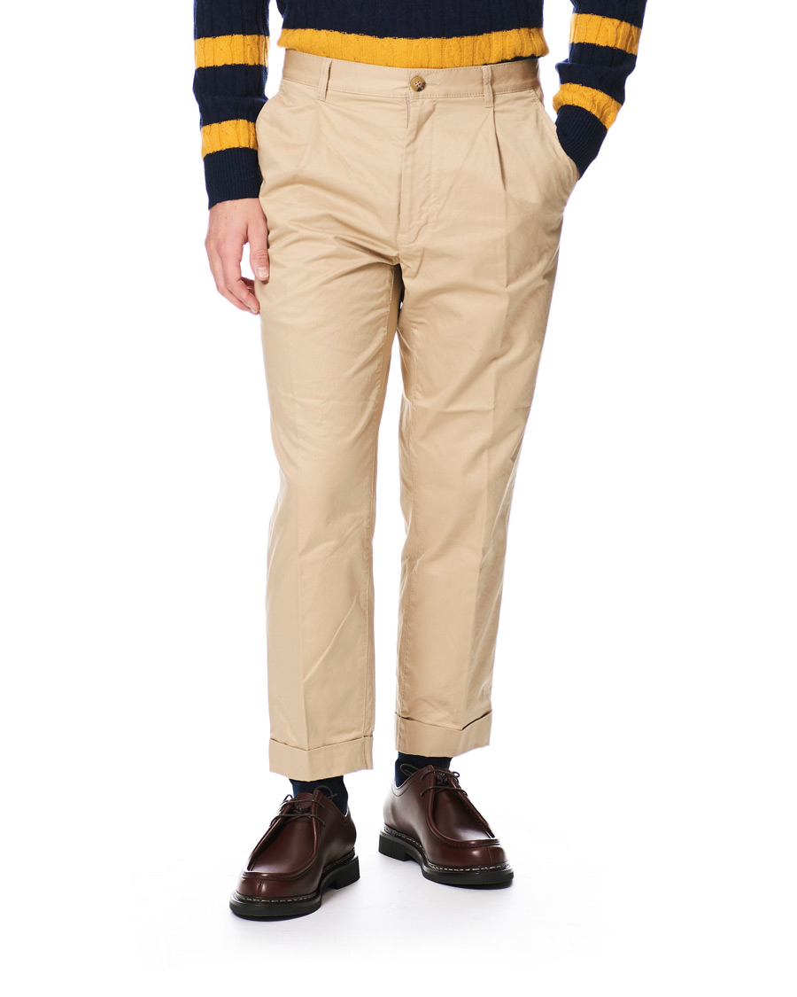 Homme | Pantalons | BEAMS PLUS | Slim Fit Pleated Chinos Beige