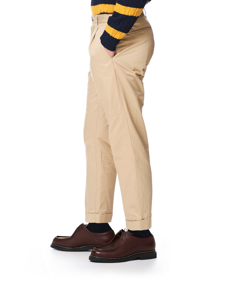 Homme | Pantalons | BEAMS PLUS | Slim Fit Pleated Chinos Beige