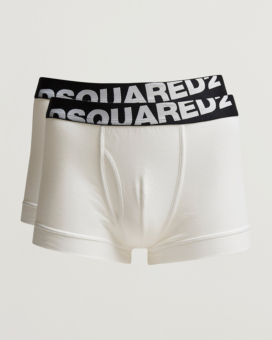Homme | Sous-Vêtements Et Chaussettes | Dsquared2 | 2-Pack Cotton Stretch Trunk White