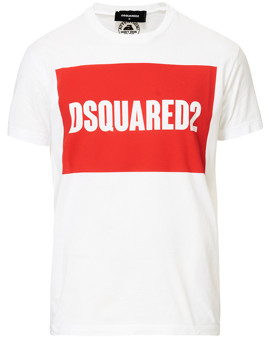 Heren | T-shirts | Dsquared2 | Cool Fit Box Print Logo Crew Neck Tee White