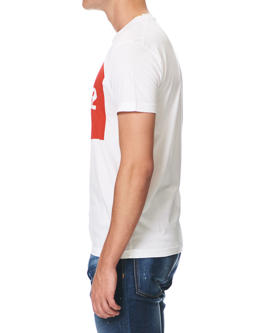 Heren | T-shirts | Dsquared2 | Cool Fit Box Print Logo Crew Neck Tee White