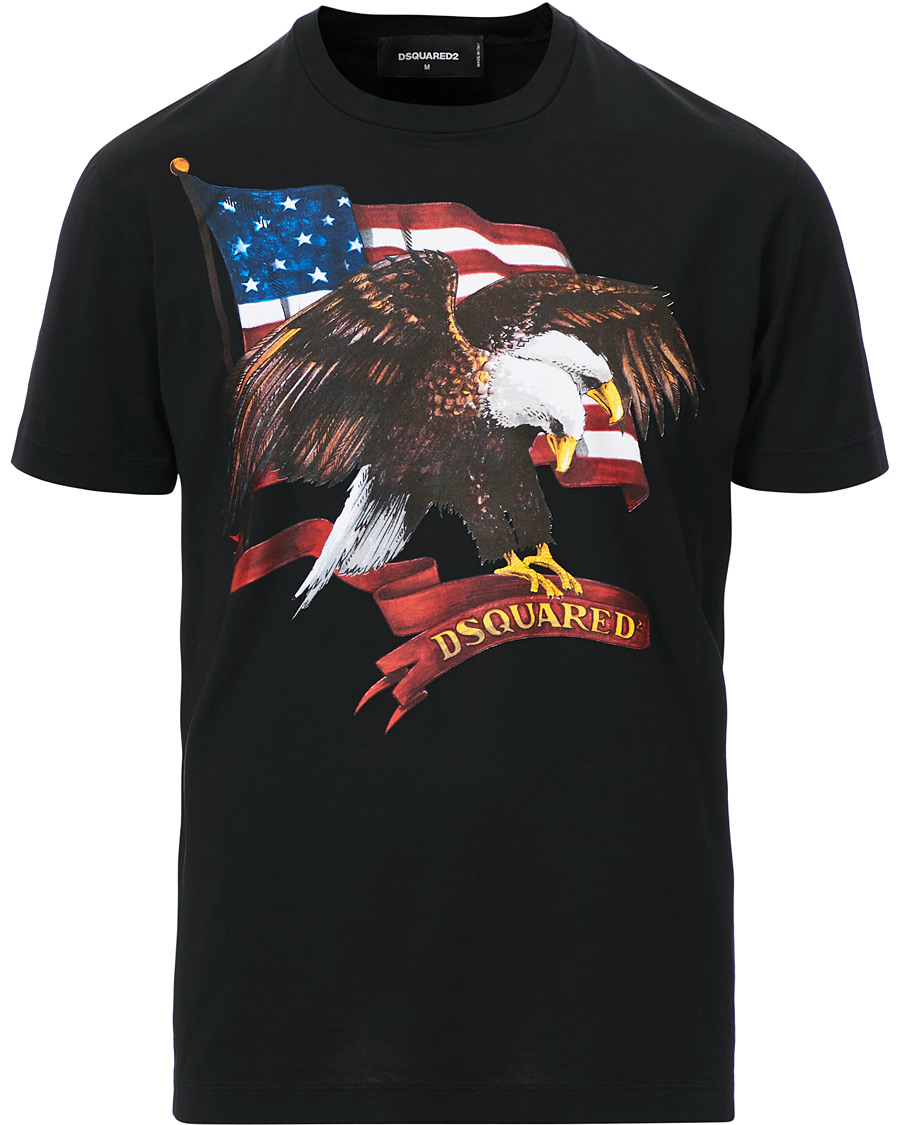 Homme | T-shirts | Dsquared2 | Cool Fit Icon Eagle Logo Crew Neck Tee Black