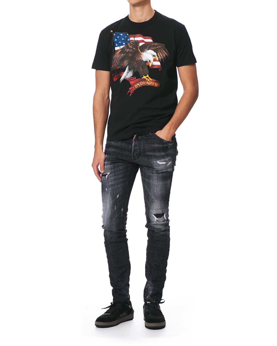 Homme | T-shirts | Dsquared2 | Cool Fit Icon Eagle Logo Crew Neck Tee Black