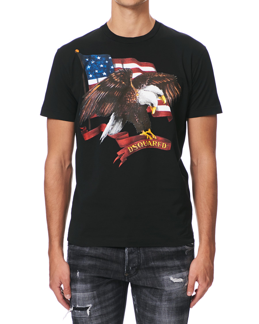 Homme | T-shirts | Dsquared2 | Cool Fit Icon Eagle Logo Crew Neck Tee Black