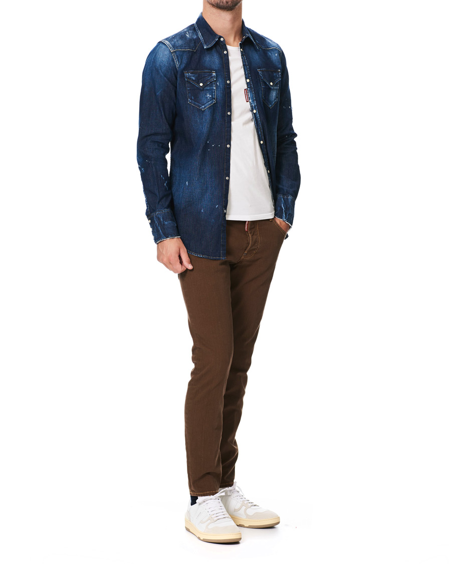 Homme | Pantalons | Dsquared2 | Skater 5-Pocket Jeans Bull Garment Dyed Brown