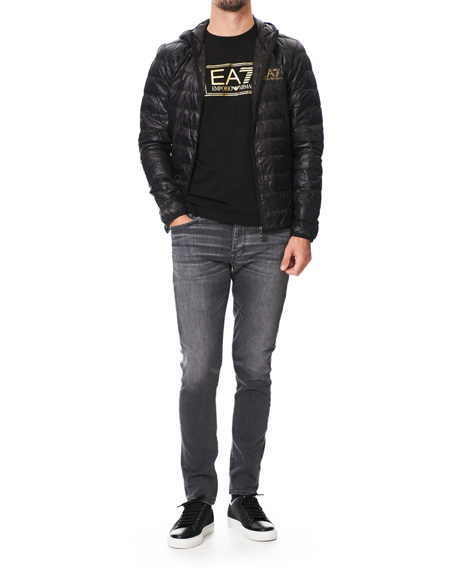 Homme | Manteaux Et Vestes | EA7 | Train Core Light Down Hoodie Jacket Black/Gold