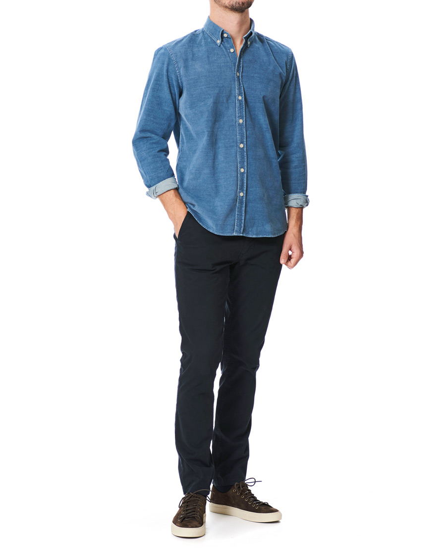Homme | Chemises | Hackett | Indigo Baby Cord Shirt Indigo
