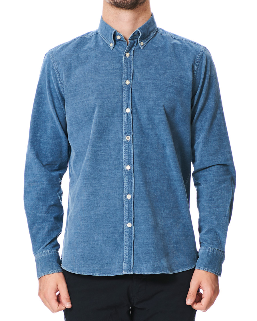 Homme | Chemises | Hackett | Indigo Baby Cord Shirt Indigo