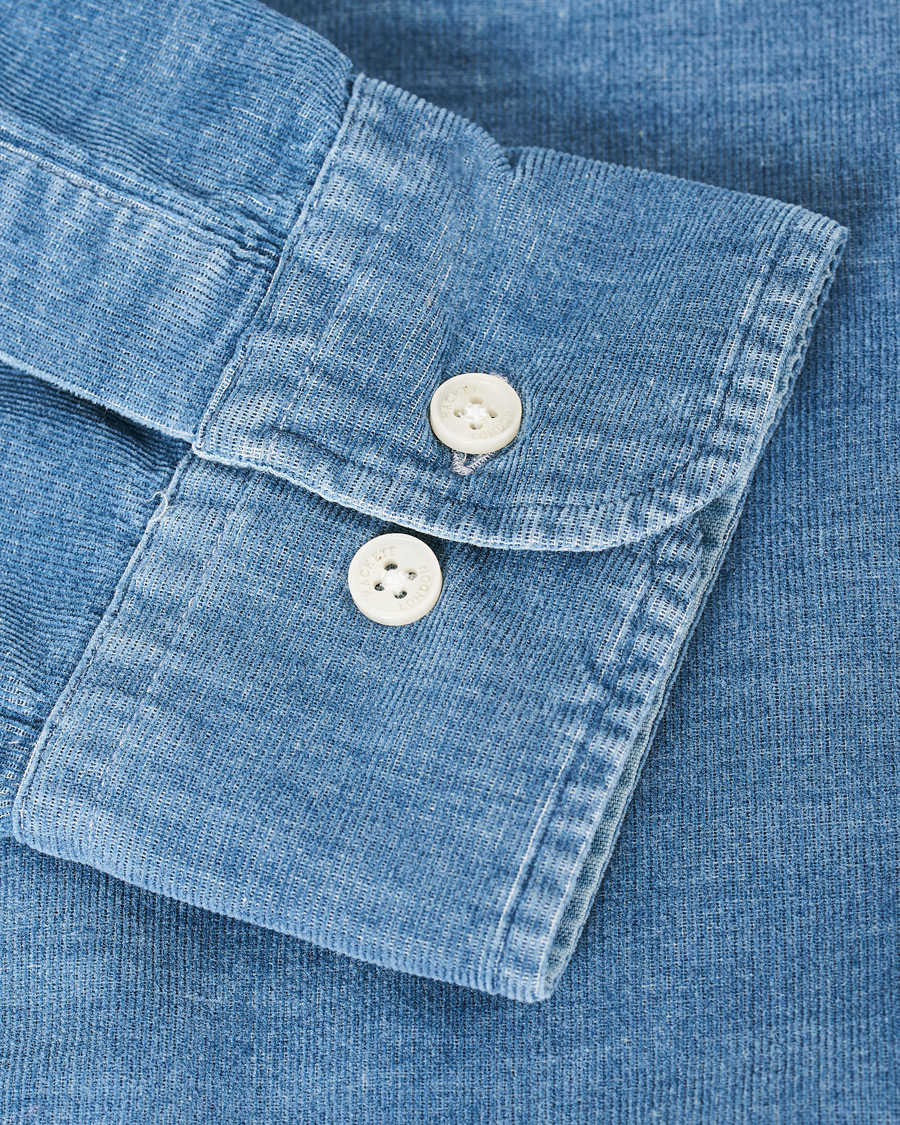Homme | Chemises | Hackett | Indigo Baby Cord Shirt Indigo