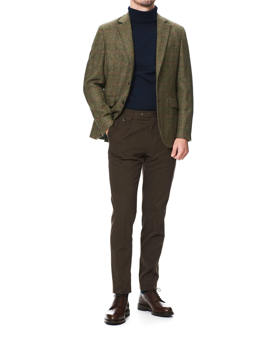 Homme | Blazers | Hackett | Herringbone Checked Tweed Blazer Green