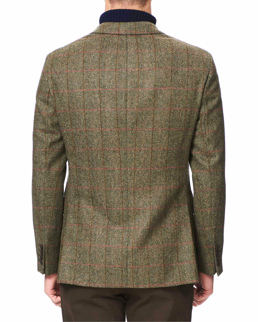 Homme | Blazers | Hackett | Herringbone Checked Tweed Blazer Green