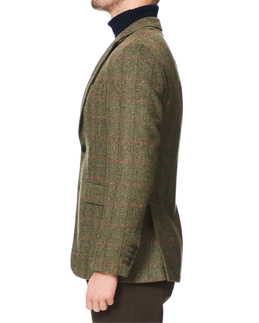 Homme | Blazers | Hackett | Herringbone Checked Tweed Blazer Green