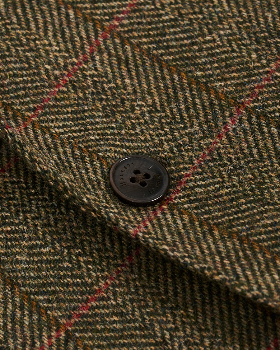 Homme | Blazers | Hackett | Herringbone Checked Tweed Blazer Green