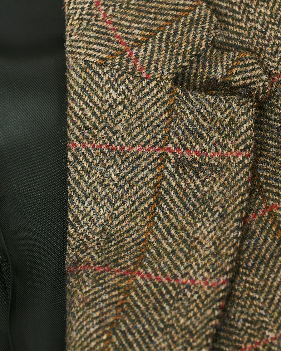 Homme | Blazers | Hackett | Herringbone Checked Tweed Blazer Green